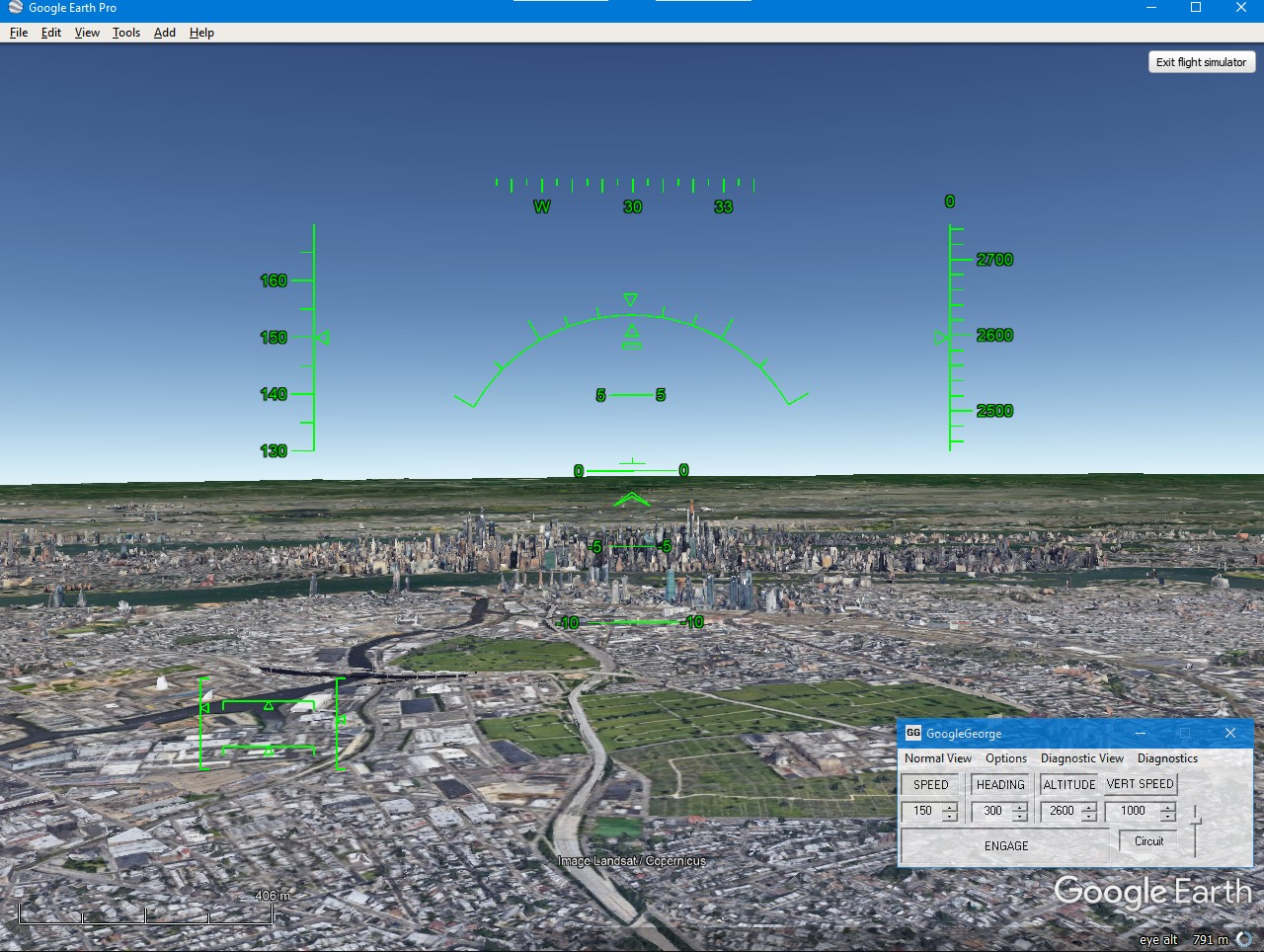 Using The Hidden Flight Simulator in Google Earth